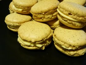 Pistachio macarons looking handsome