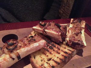 Bone marrow and onion on toast