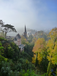Saarburg, looking pretty as the morning mists clear