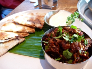 Delicious venison curry totally made by the date-stuffed naan