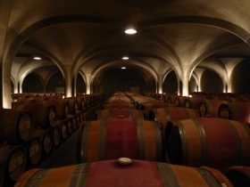 The barrel-filled cellars of Bordeaux