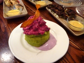 Colourful causa. Who knew cold mash potato could be so good?