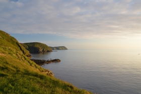Splendid afternoon light over the Irish Sea on the Isle of Man
