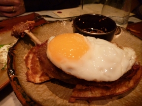 It's duck and waffle. Surprising how often throwing two tasty things together works
