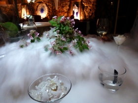 Dry ice works particularly well in the dark and cosy wine cellar
