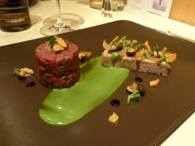 That's surely the smartest steak tartare ever plated