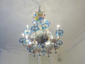 Charming chandelier in the otherwise starchy Le Gabriel
