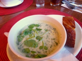 Wild garlic and potato soup, just perfect