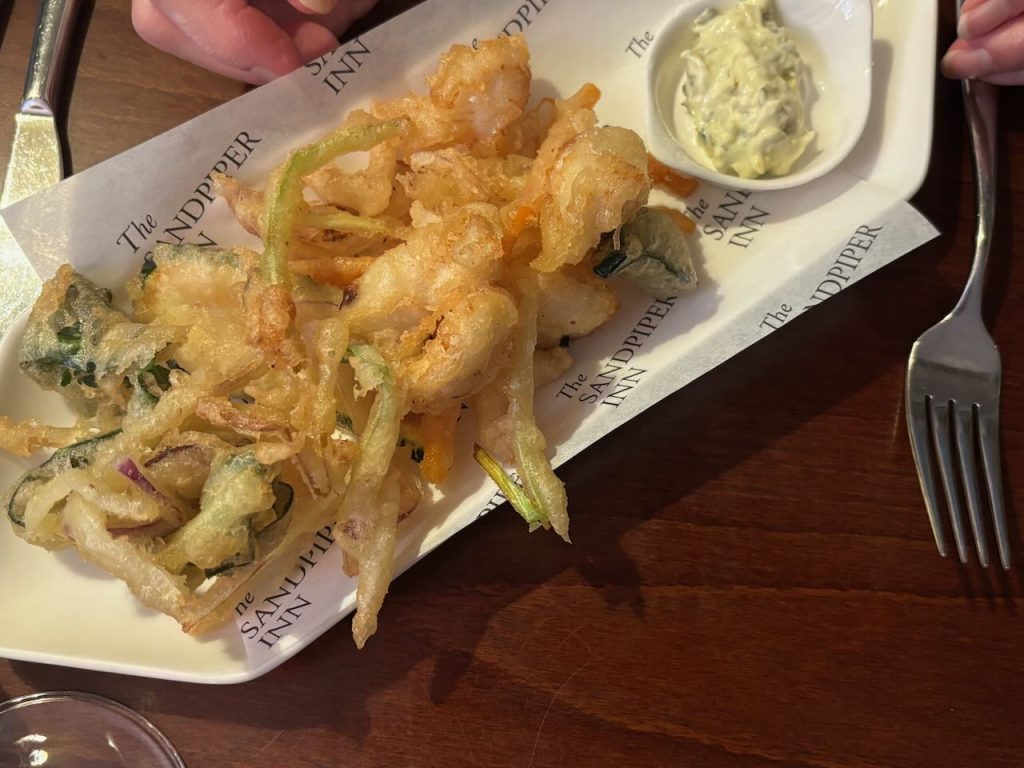 Tempura cod cheek