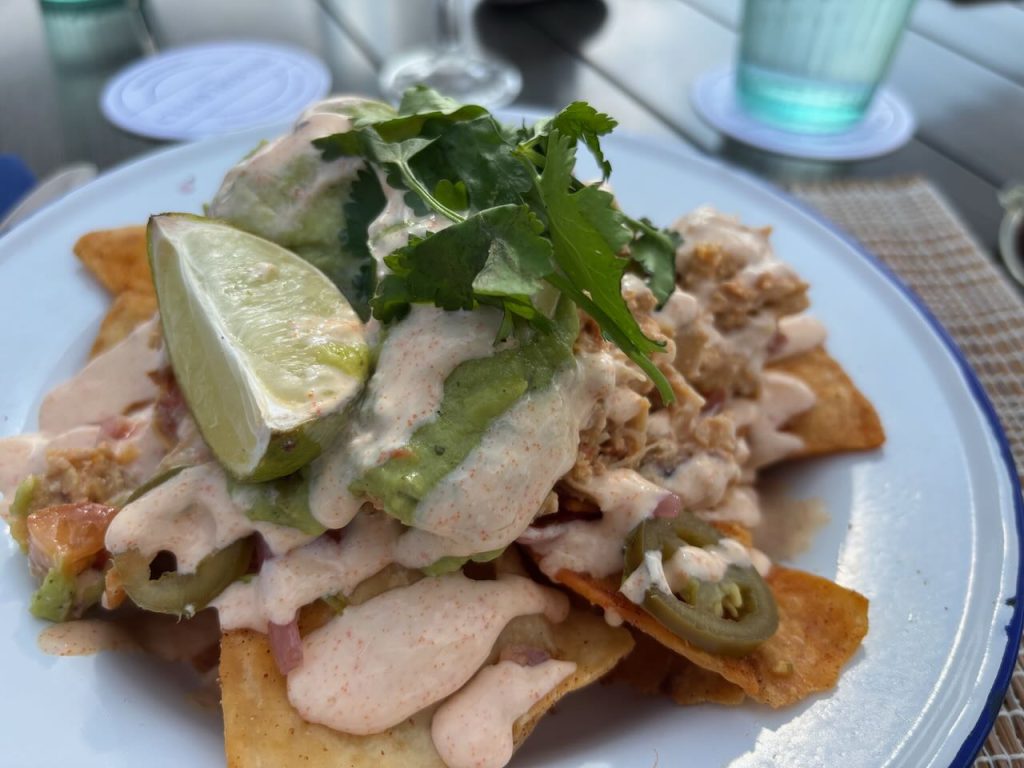 Loaded crab nachos