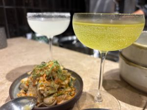 Cocktails and jackfruit salad