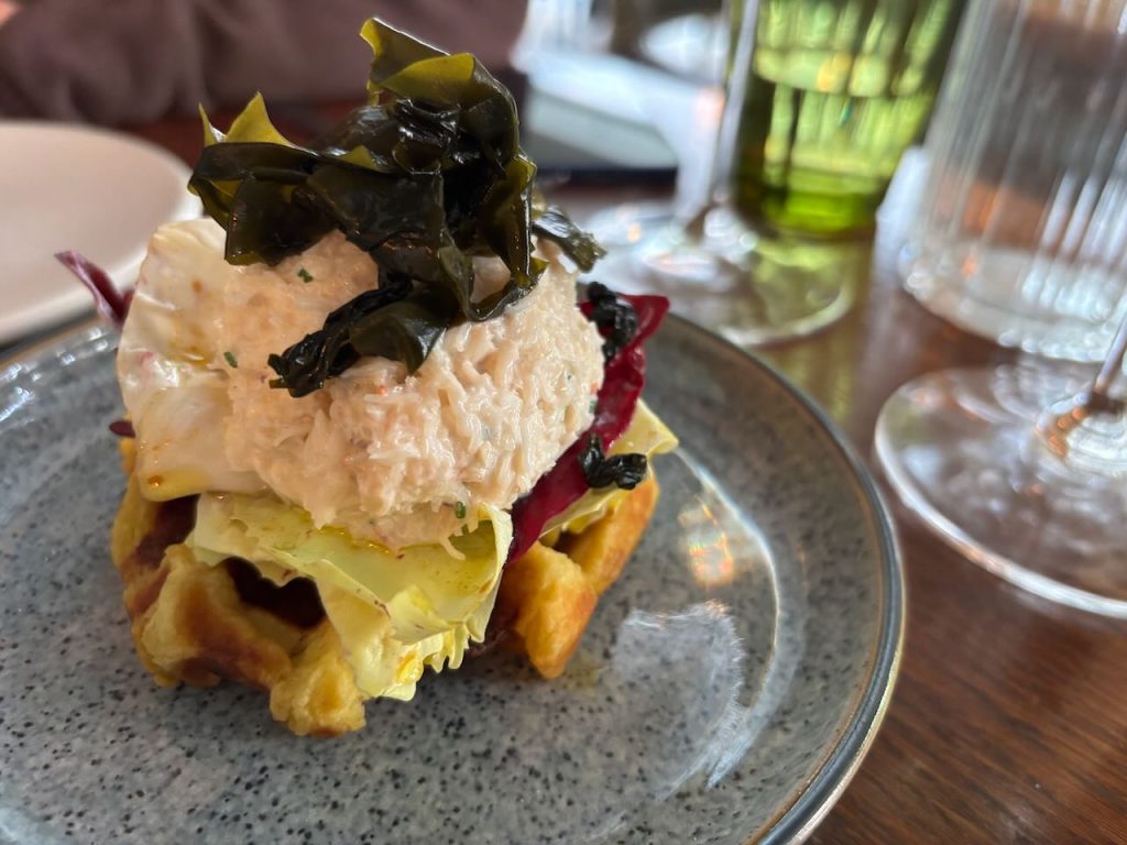 Crab and waffle